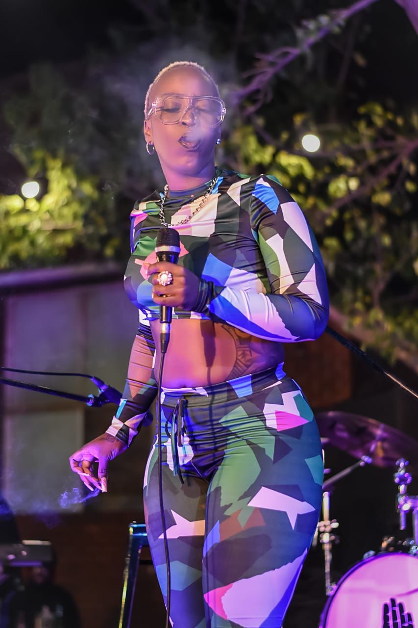 Performance with purple lighting